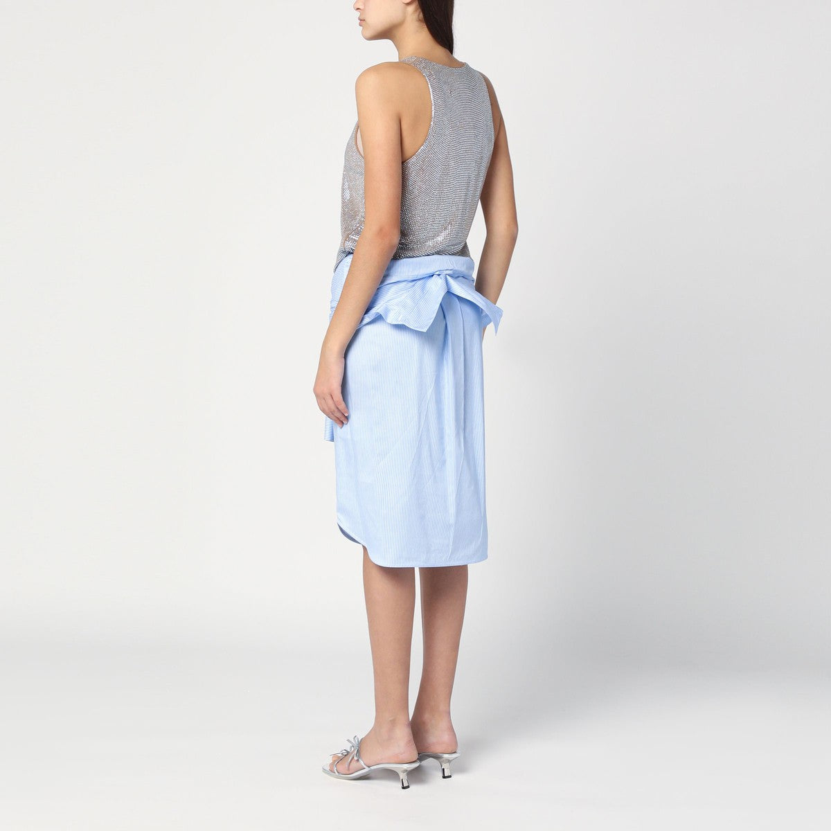 Giuseppe di Morabito Shirt dress in light blue with rhinestones