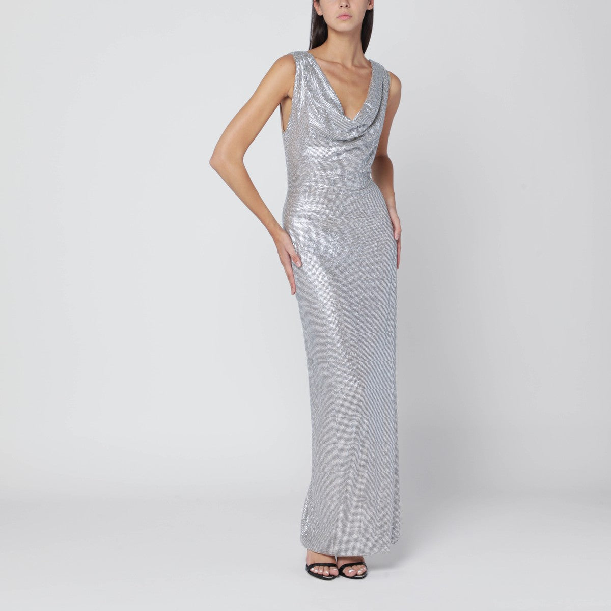 Giuseppe di Morabito Silver long dress with crystals