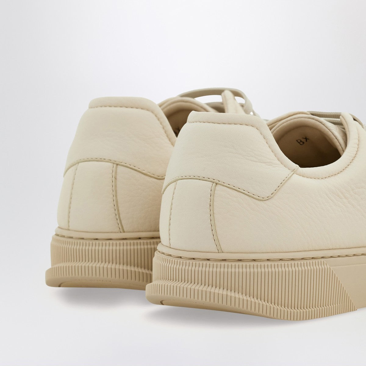 Ferragamo Mascarpone-colored leather sneakers
