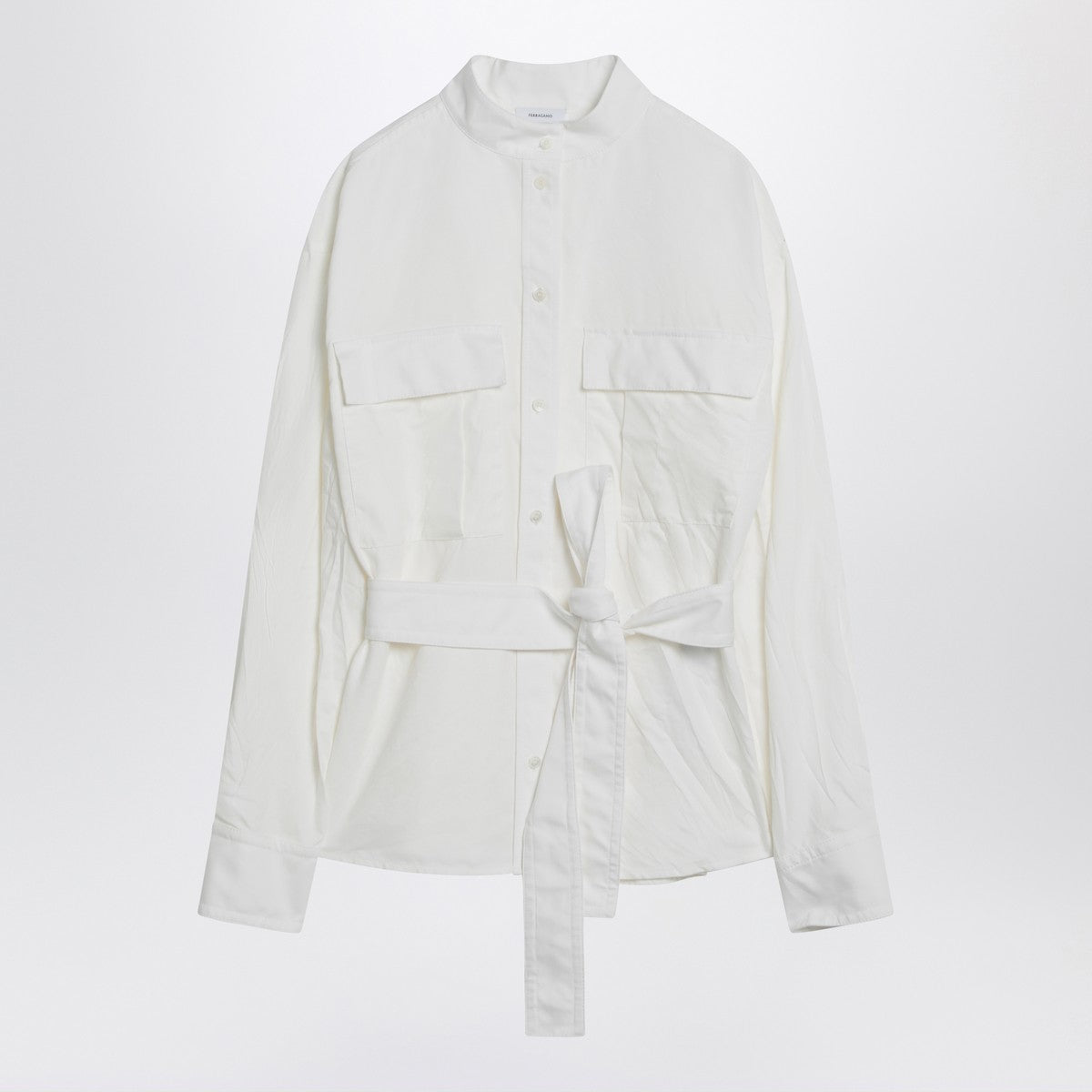 Ferragamo White belted shirt in cotton blend