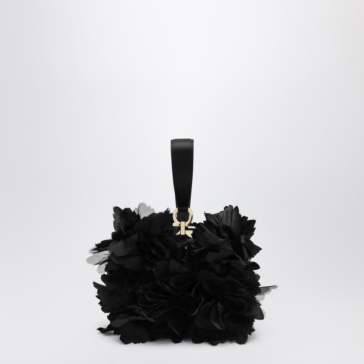 Ferragamo Mini clutch with black flowers