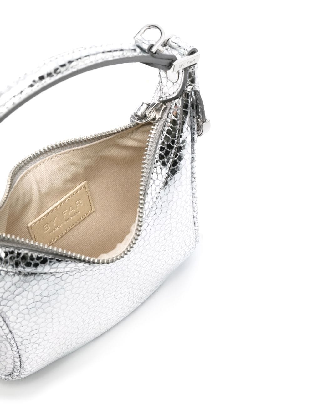 By Far Pre Cosmo metallic top-handle bag