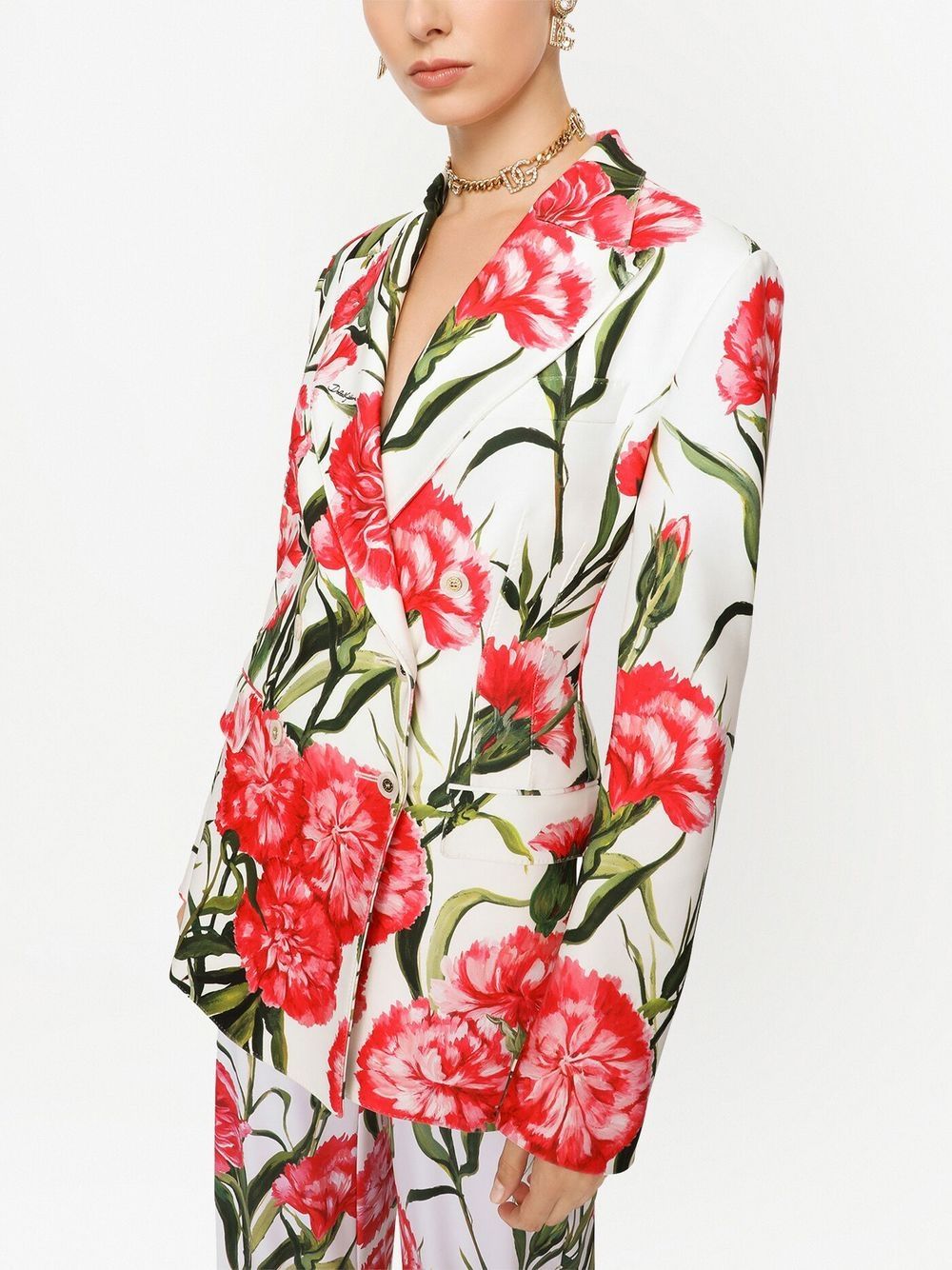 Dolce & Gabbana floral print double-breasted blazer