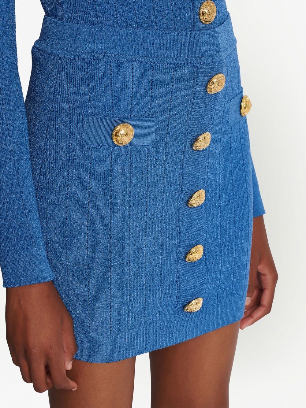 Balmain Button-detail knitted miniskirt