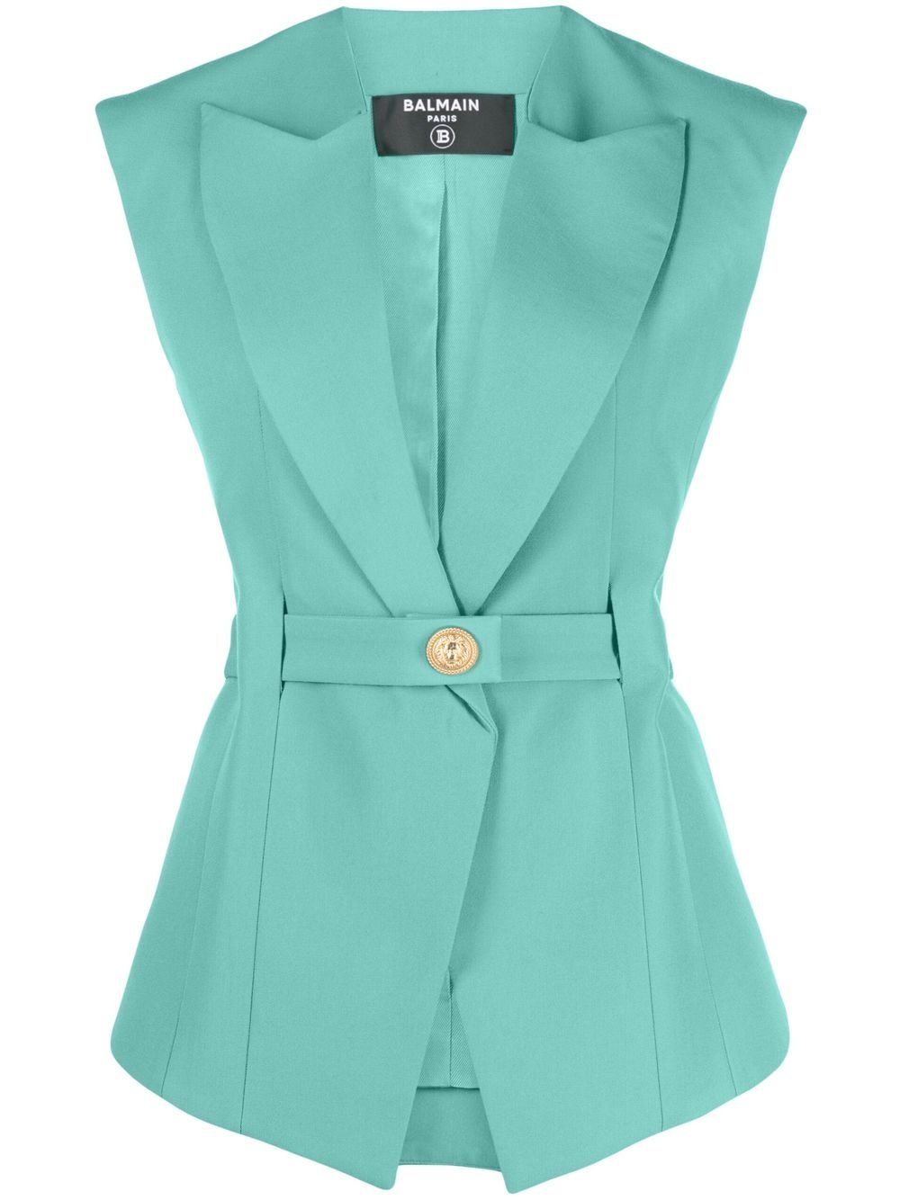 Balmain Sleeveless belted jacket