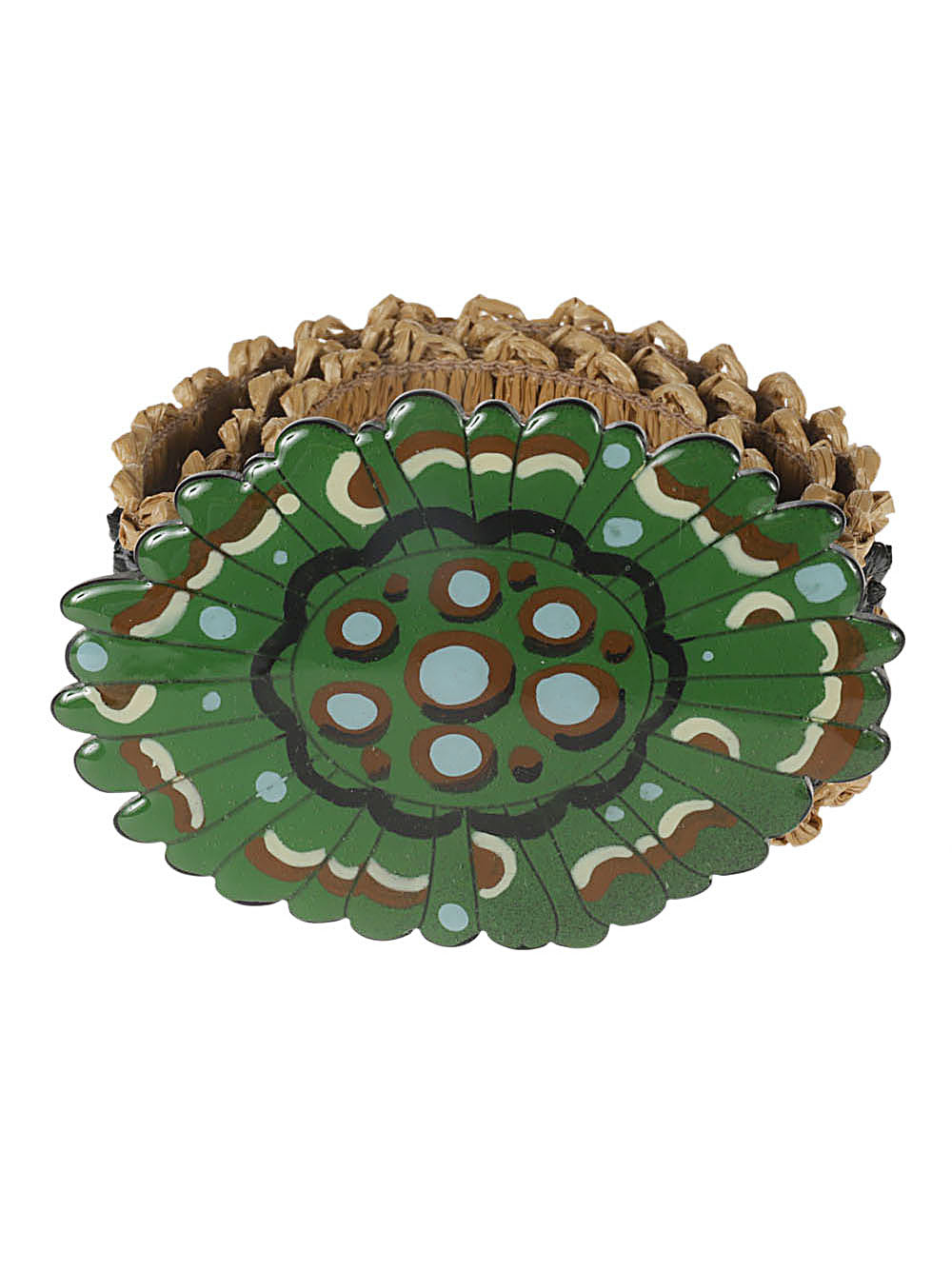 Exquisite J Striped raffia belt