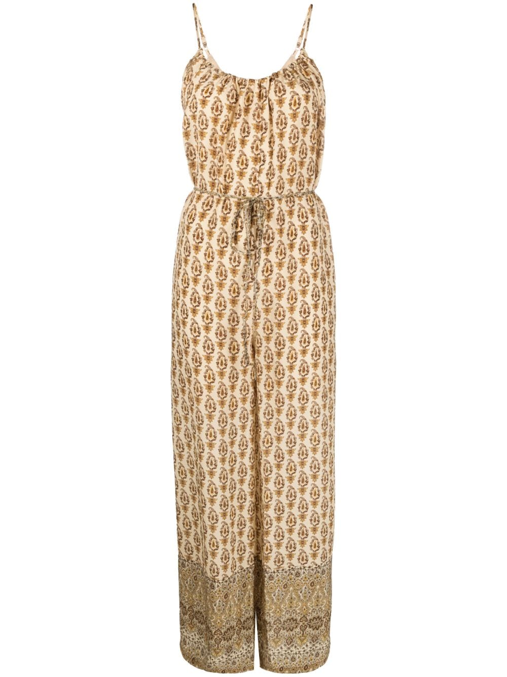 Gold Hawk Printed silk jumpsuit