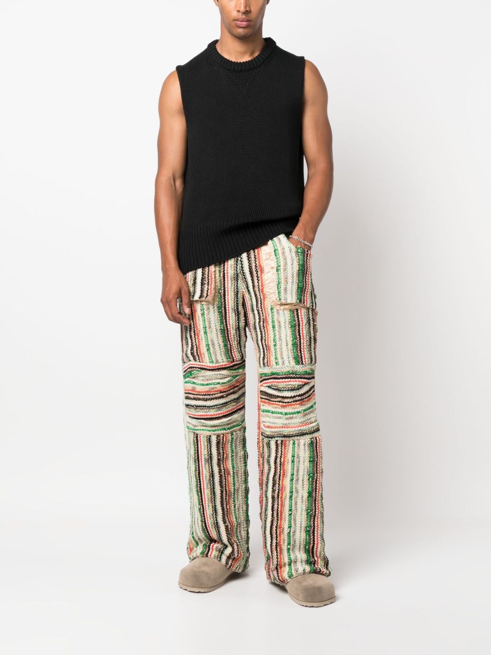 Vitelli Patched cotton blend wool trousers