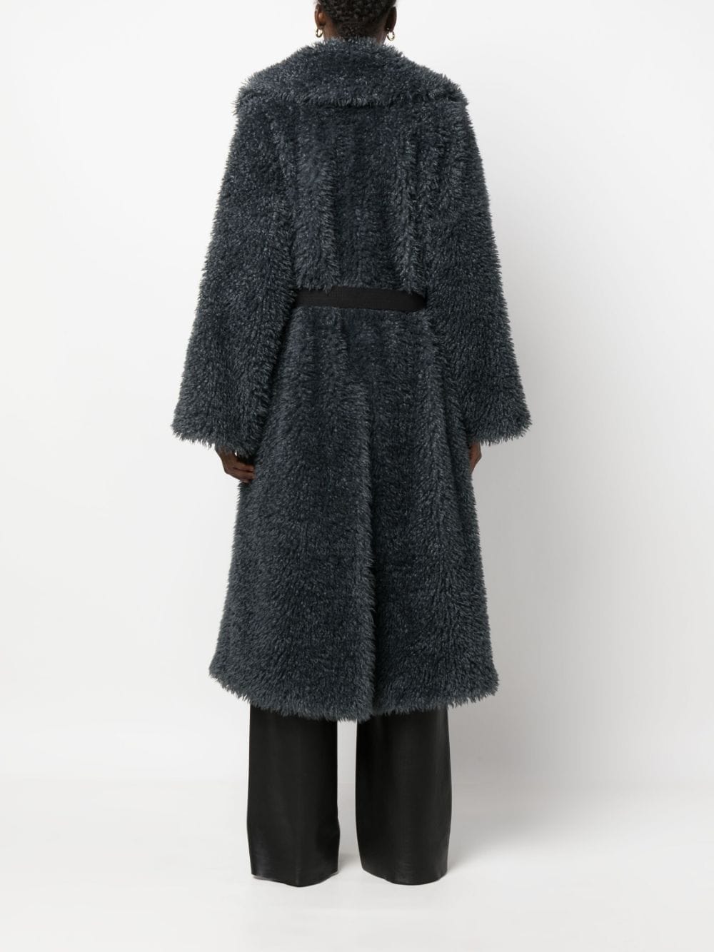 Ermanno Scervino belted shearling wool coat