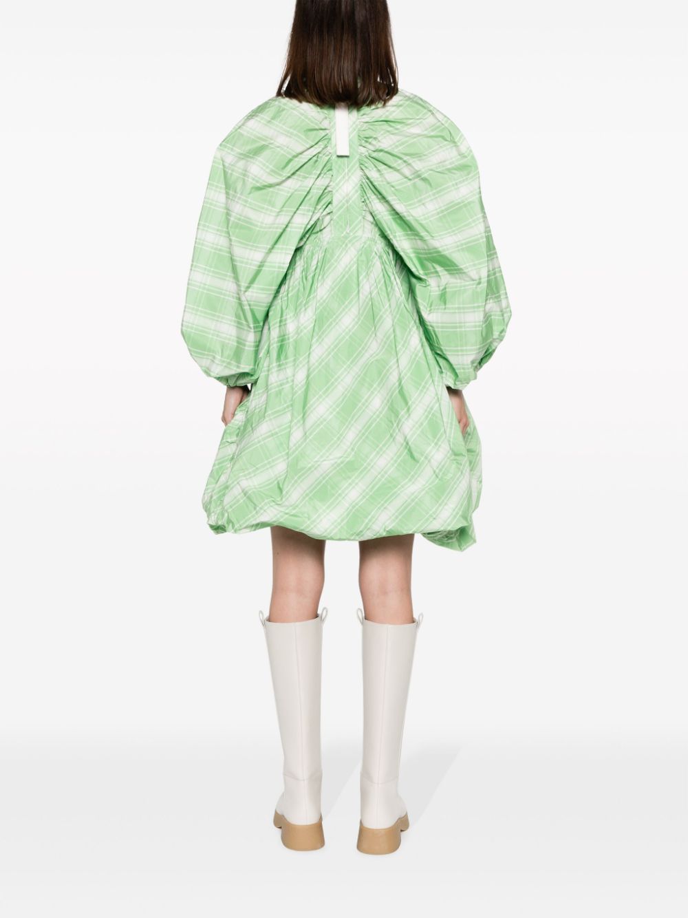 Jil Sander Fashion Plaid-check pattern mini dress