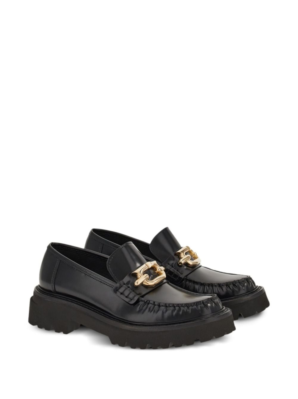 Ferragamo Gancini-buckle Leather Loafers