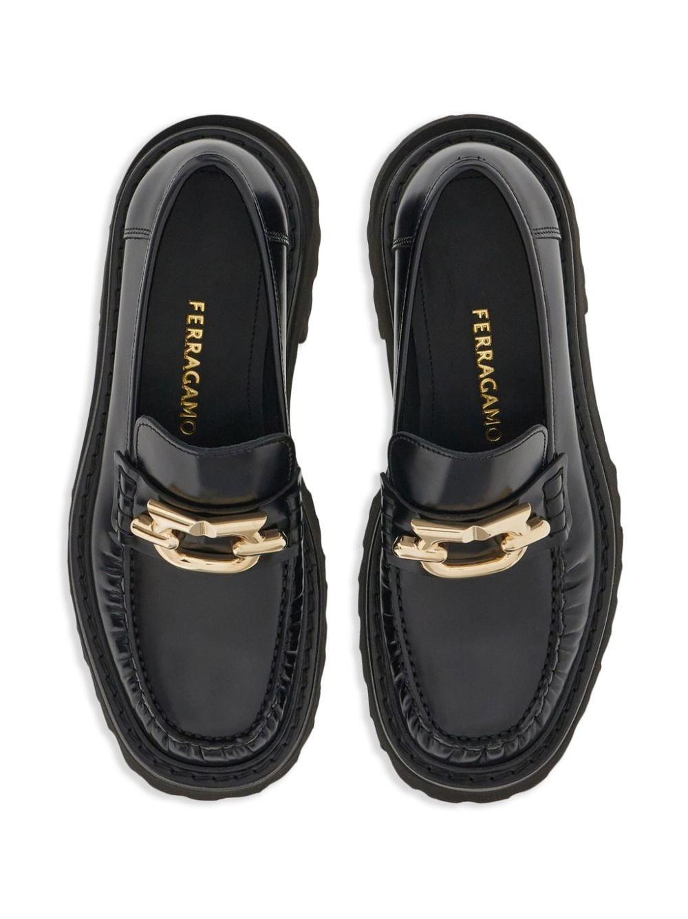 Ferragamo Gancini-buckle Leather Loafers