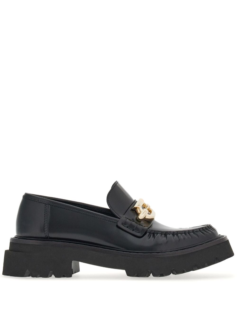 Ferragamo Gancini-buckle Leather Loafers