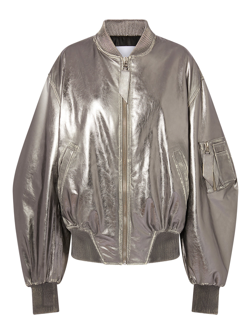 The Attico Mirrored leather bomber jacket - Runway