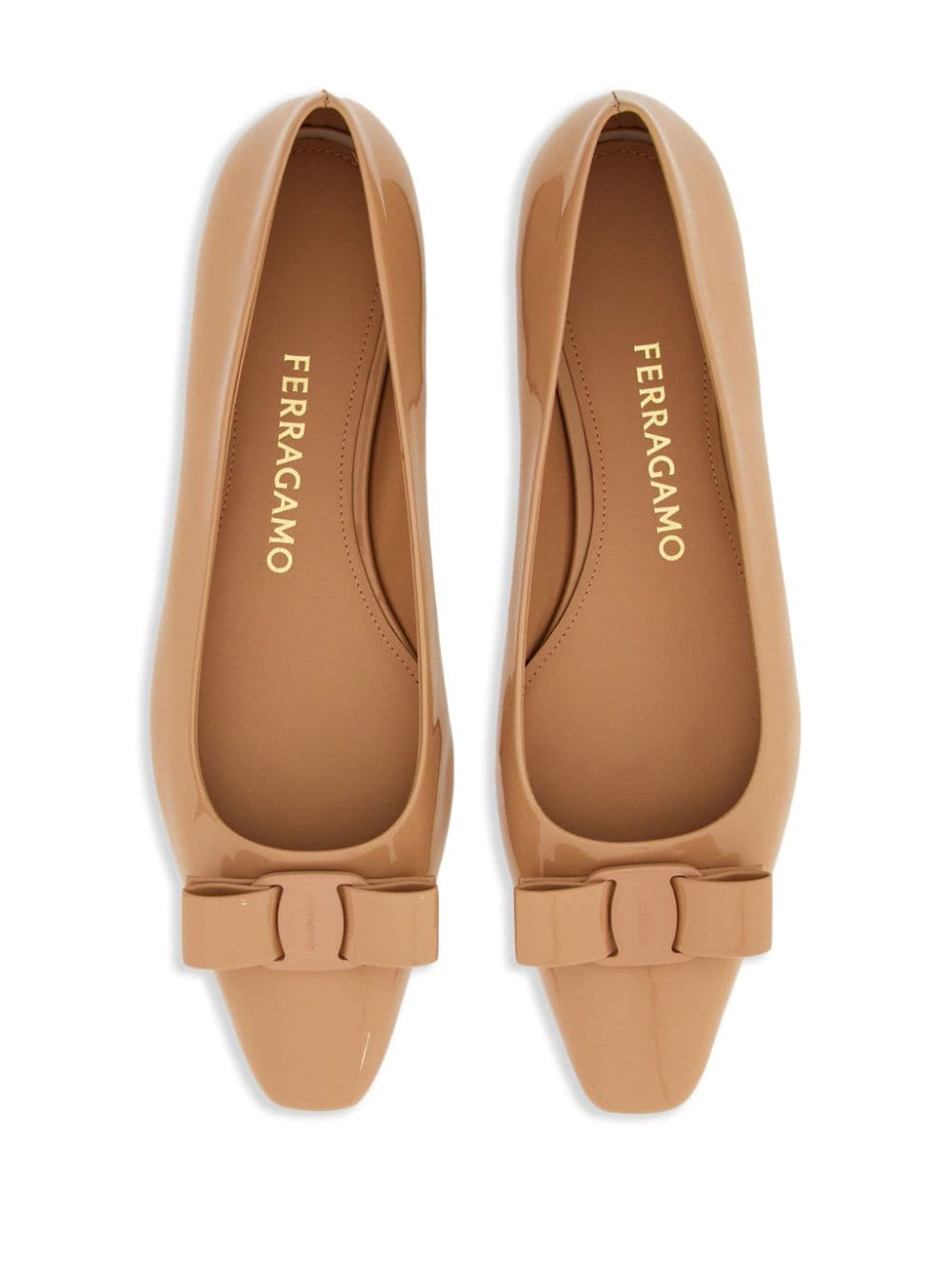 Ferragamo leather ballet flats with bow