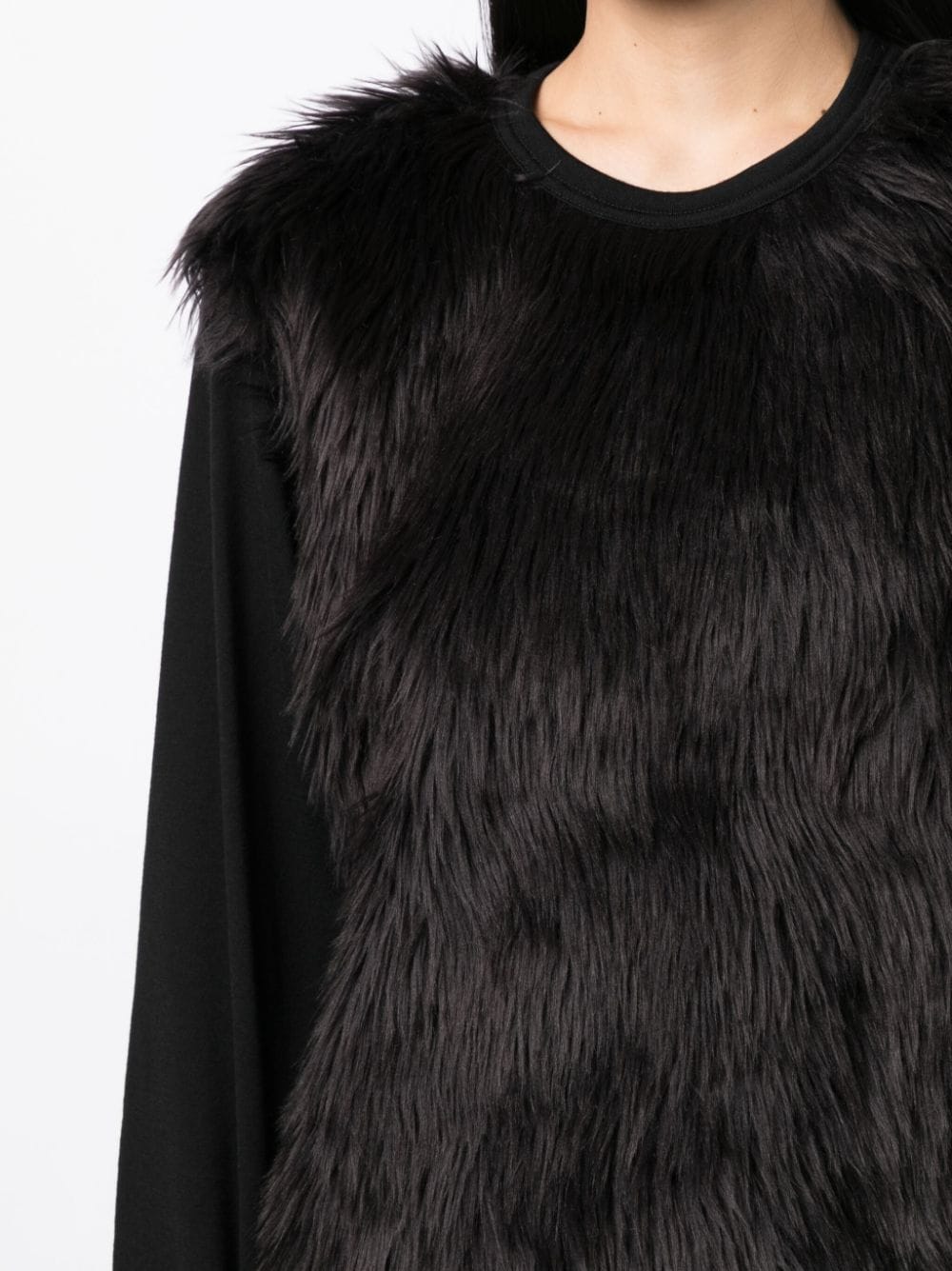 Comme Des Garcons Fur-detailing long-sleeve T-shirt