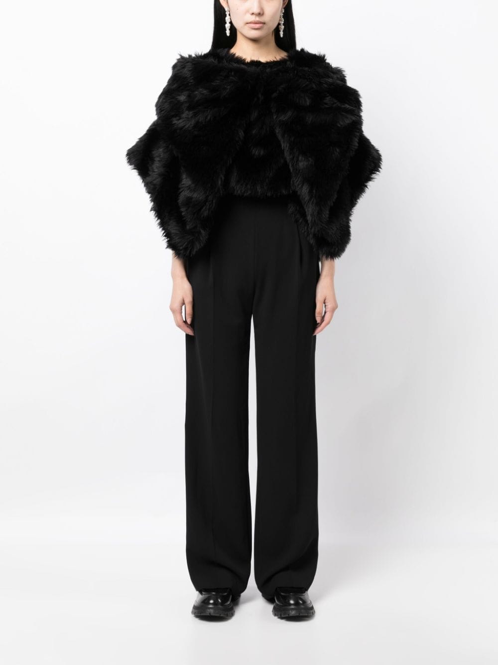 Comme Des Garcons Fur-design cropped blouse