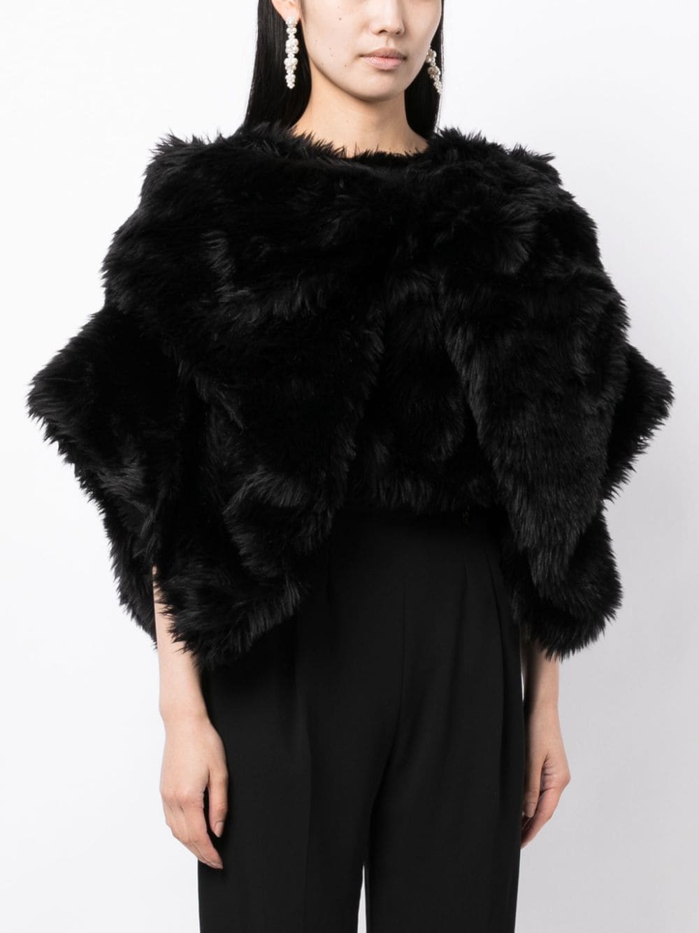 Comme Des Garcons Fur-design cropped blouse