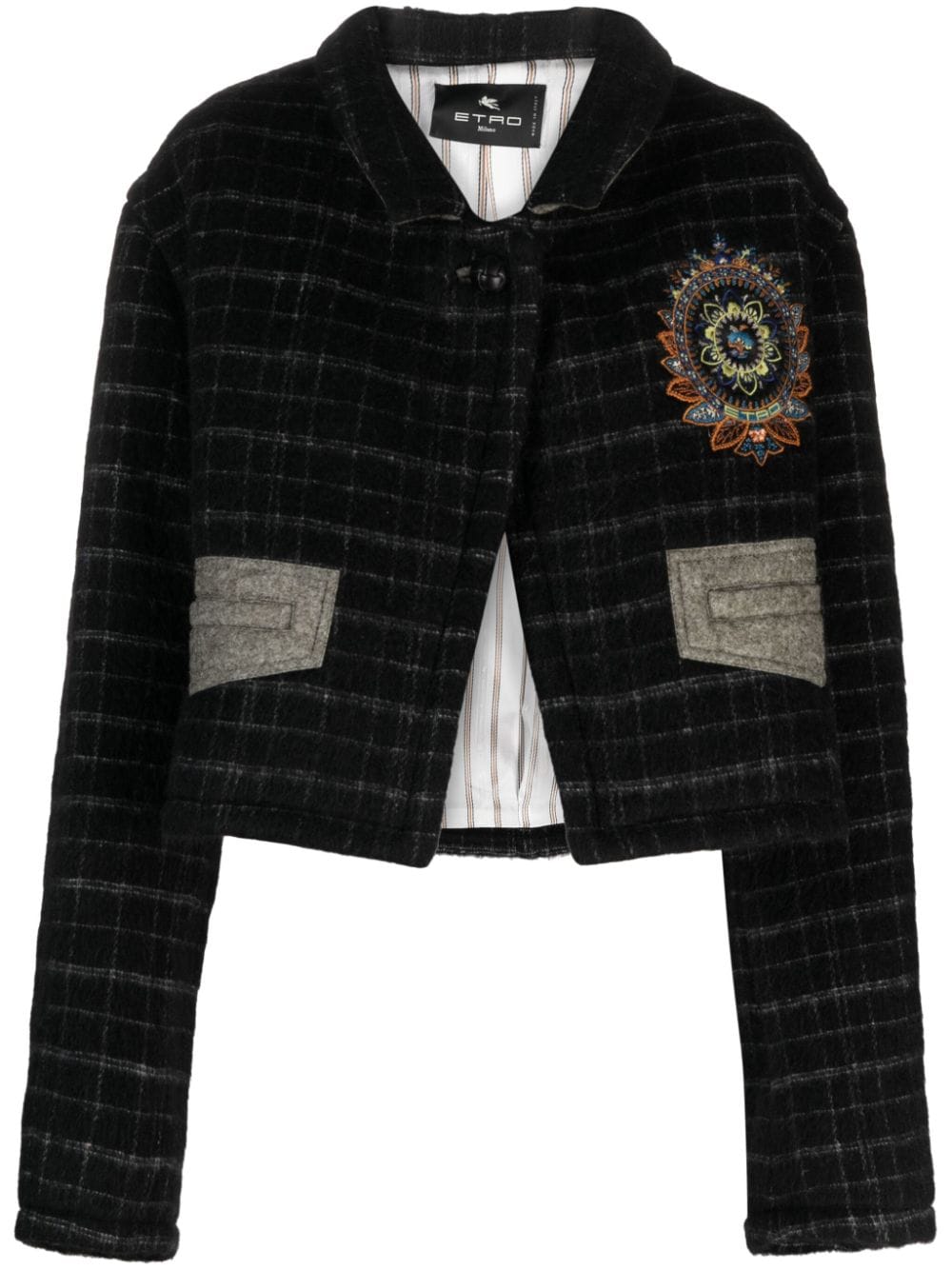 Etro Checked crop jacket