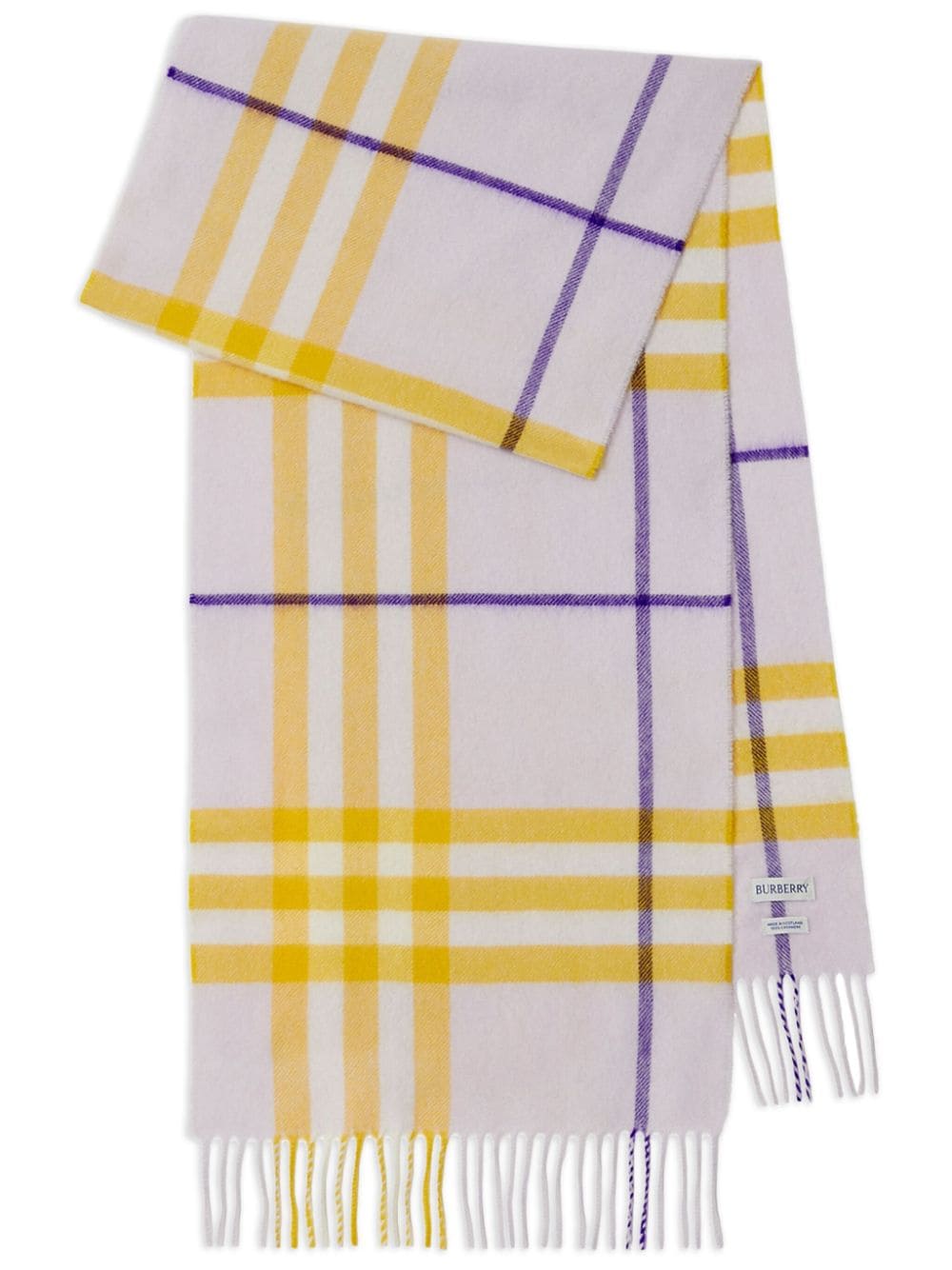 Burberry checked fringed-edge cashmere scarf