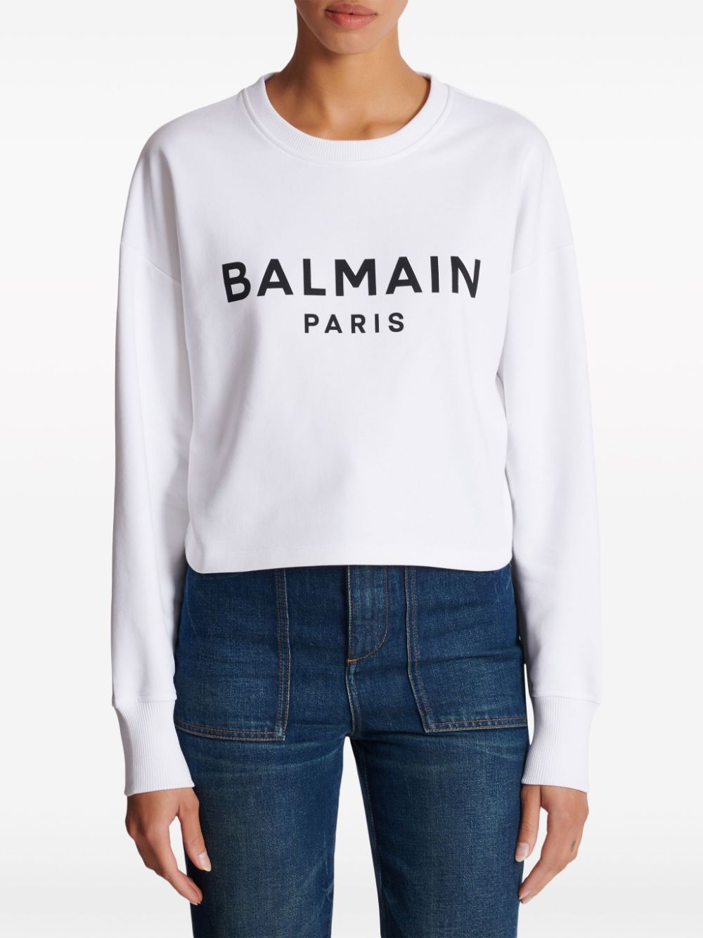 Balmain Logo-print cotton sweatshirt