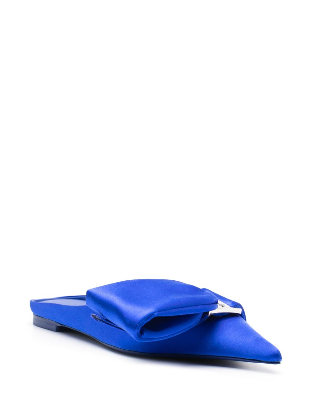 Ferragamo asymmetric-bow Satin Mules