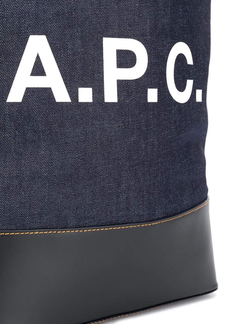 A.P.C. logo print denim tote