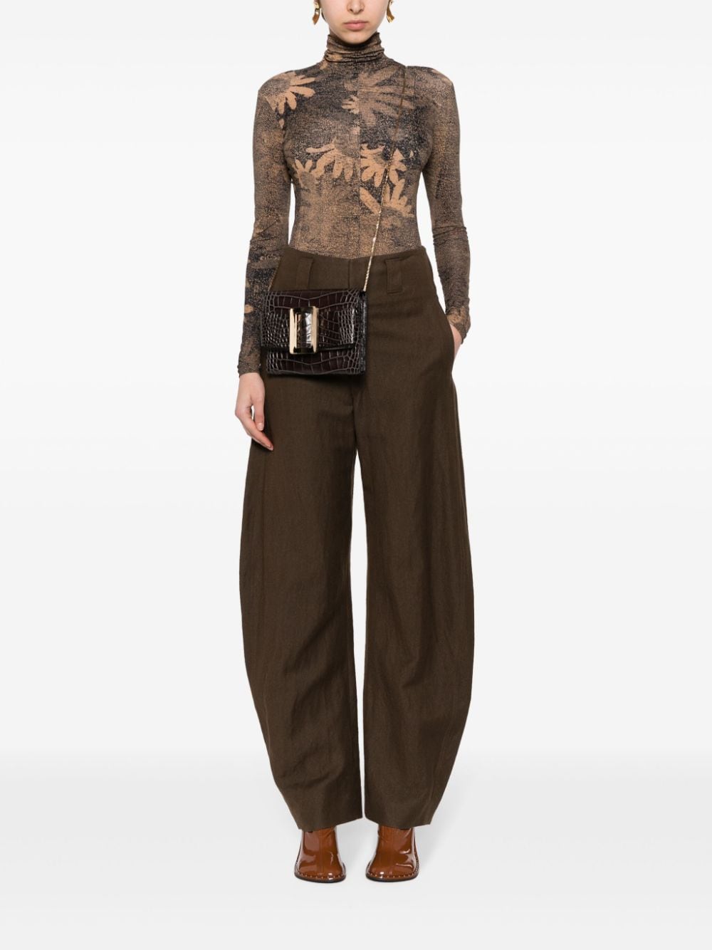 Boyy Buckle travel case croco embossed leather clutch bag