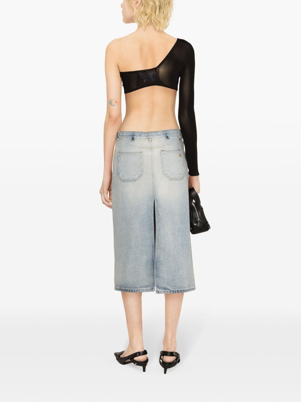 Courreges Pre Denim midi skirt