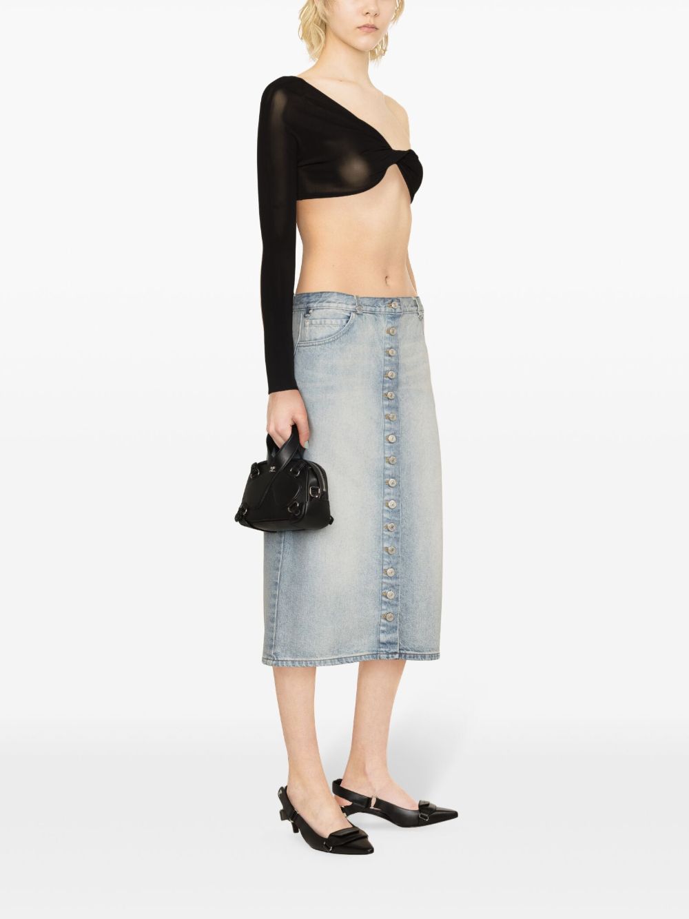 Courreges Pre Denim midi skirt