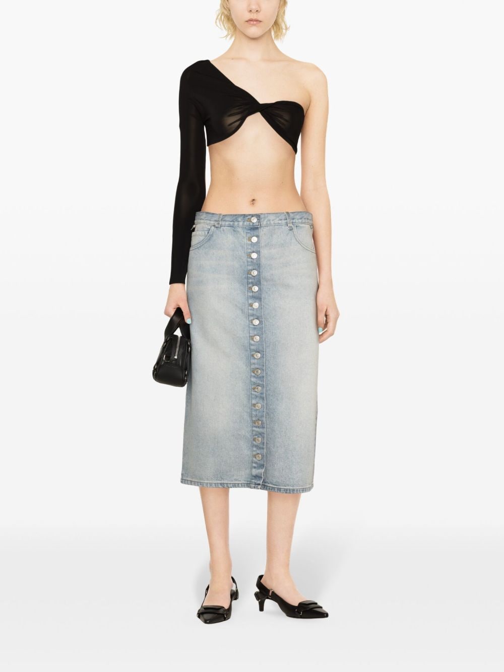 Courreges Pre Denim midi skirt