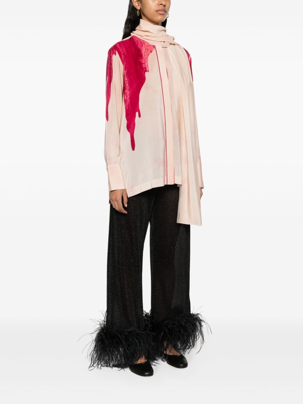 F.R.S . Printed crepe de chine shirt