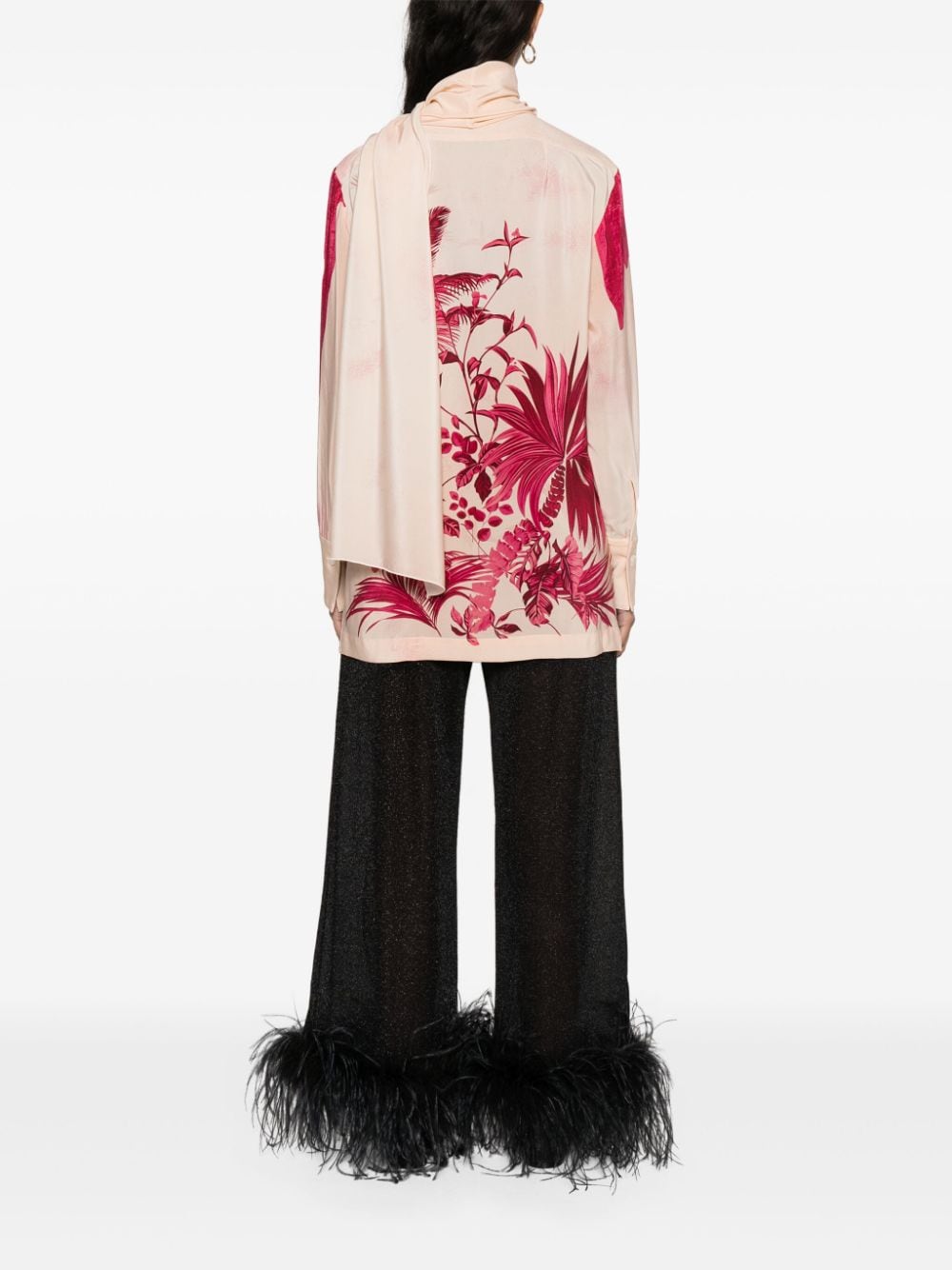 F.R.S . Printed crepe de chine shirt