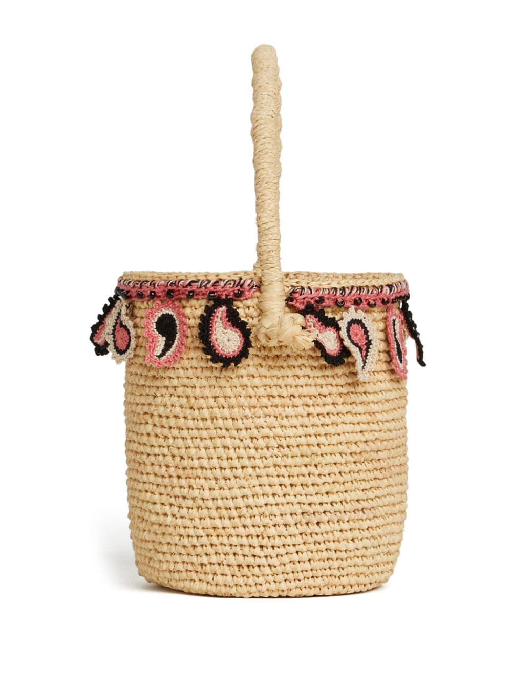 Alanui paisley-appliqué raffia basket bag