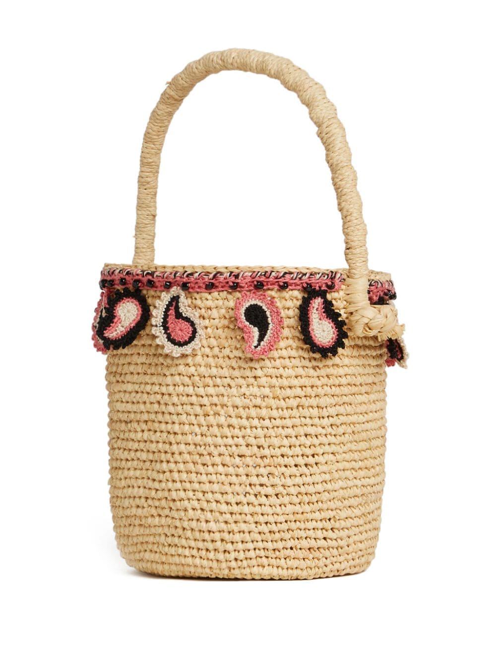 Alanui paisley-appliqué raffia basket bag