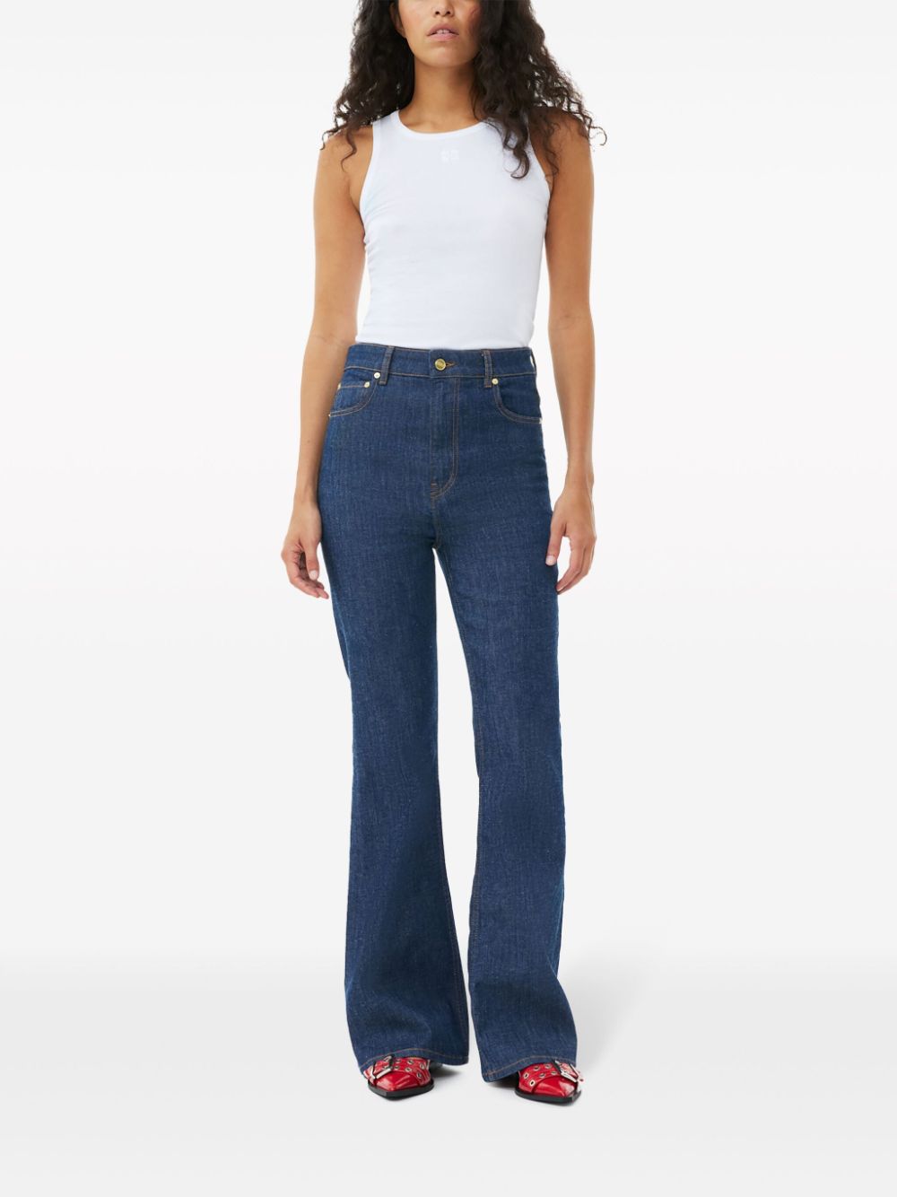 Ganni Cotton Rib Tank Top