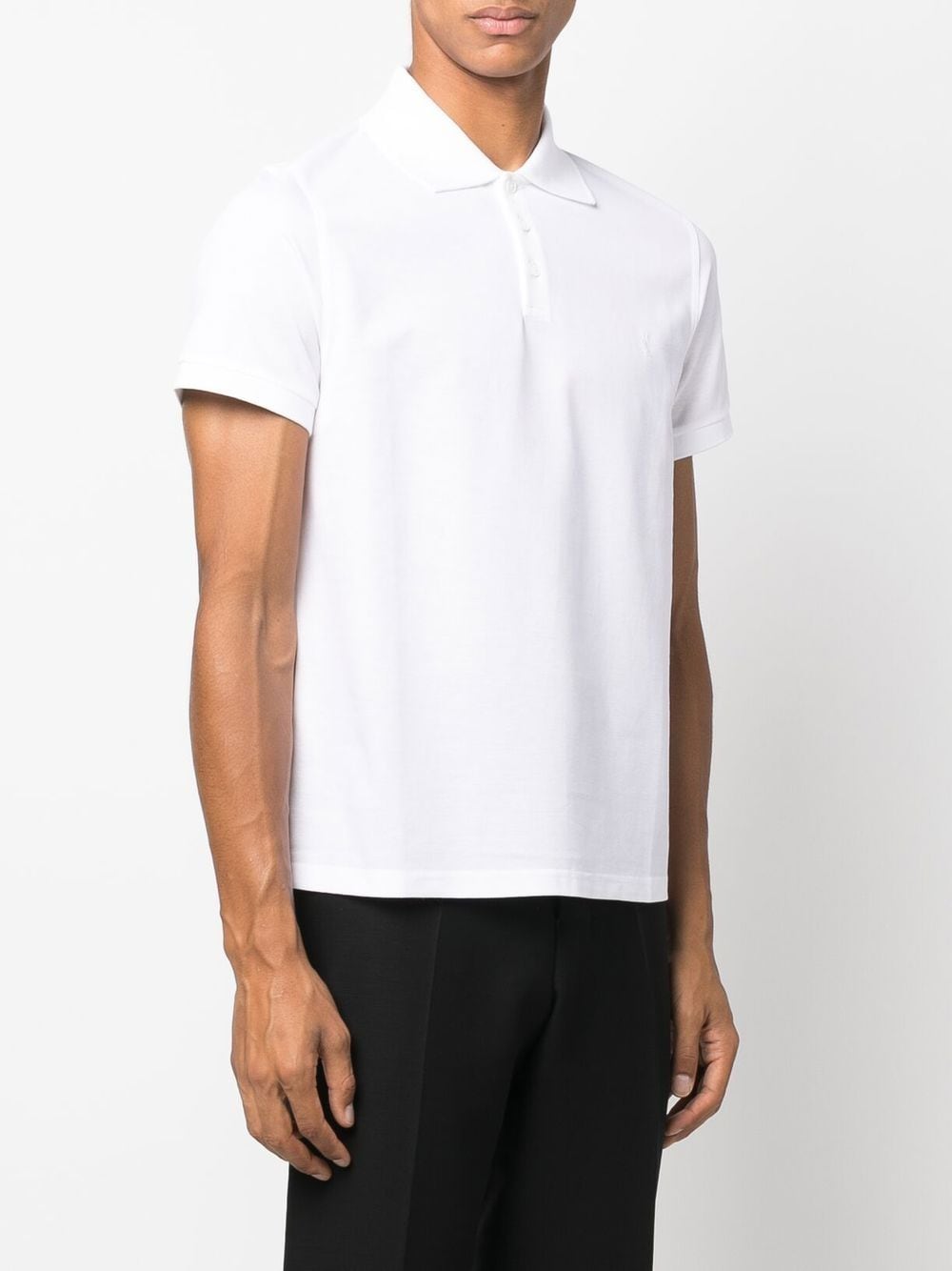 Saint Laurent Monogram Cotton Piqué Polo Shirt