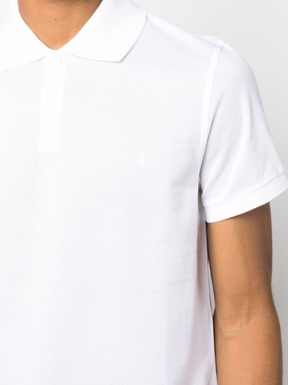 Saint Laurent Monogram Cotton Piqué Polo Shirt