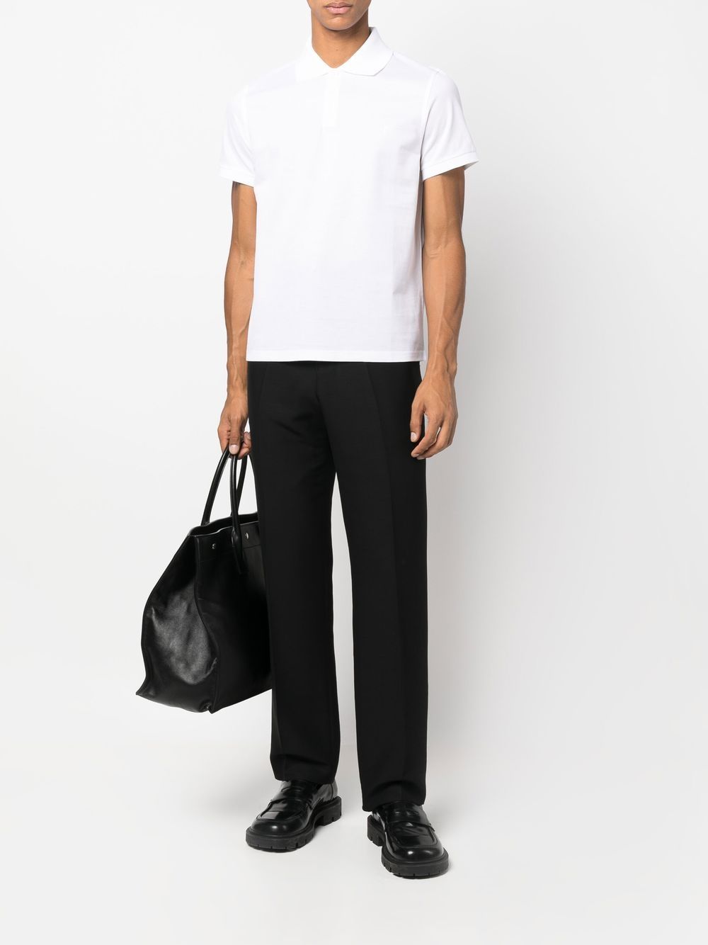 Saint Laurent Monogram Cotton Piqué Polo Shirt