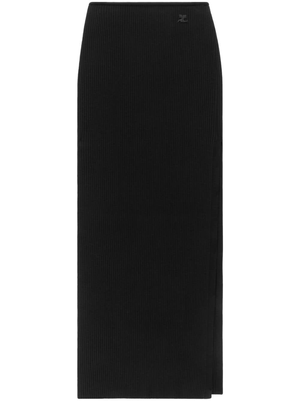 Courreges Pre Long ribbed fitted skirt