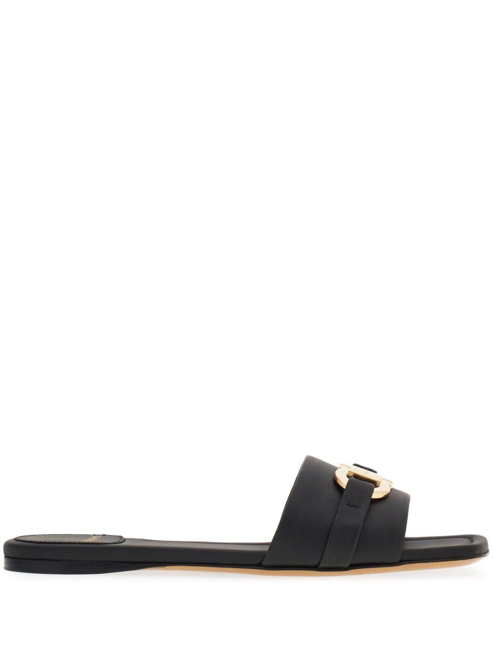 Ferragamo Gancini-plaque leather slides