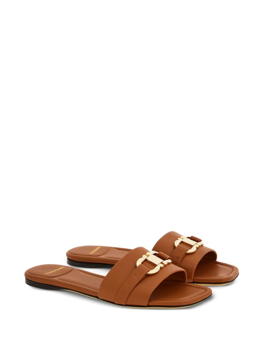 Ferragamo 40mm Gancini-buckle Leather Slides
