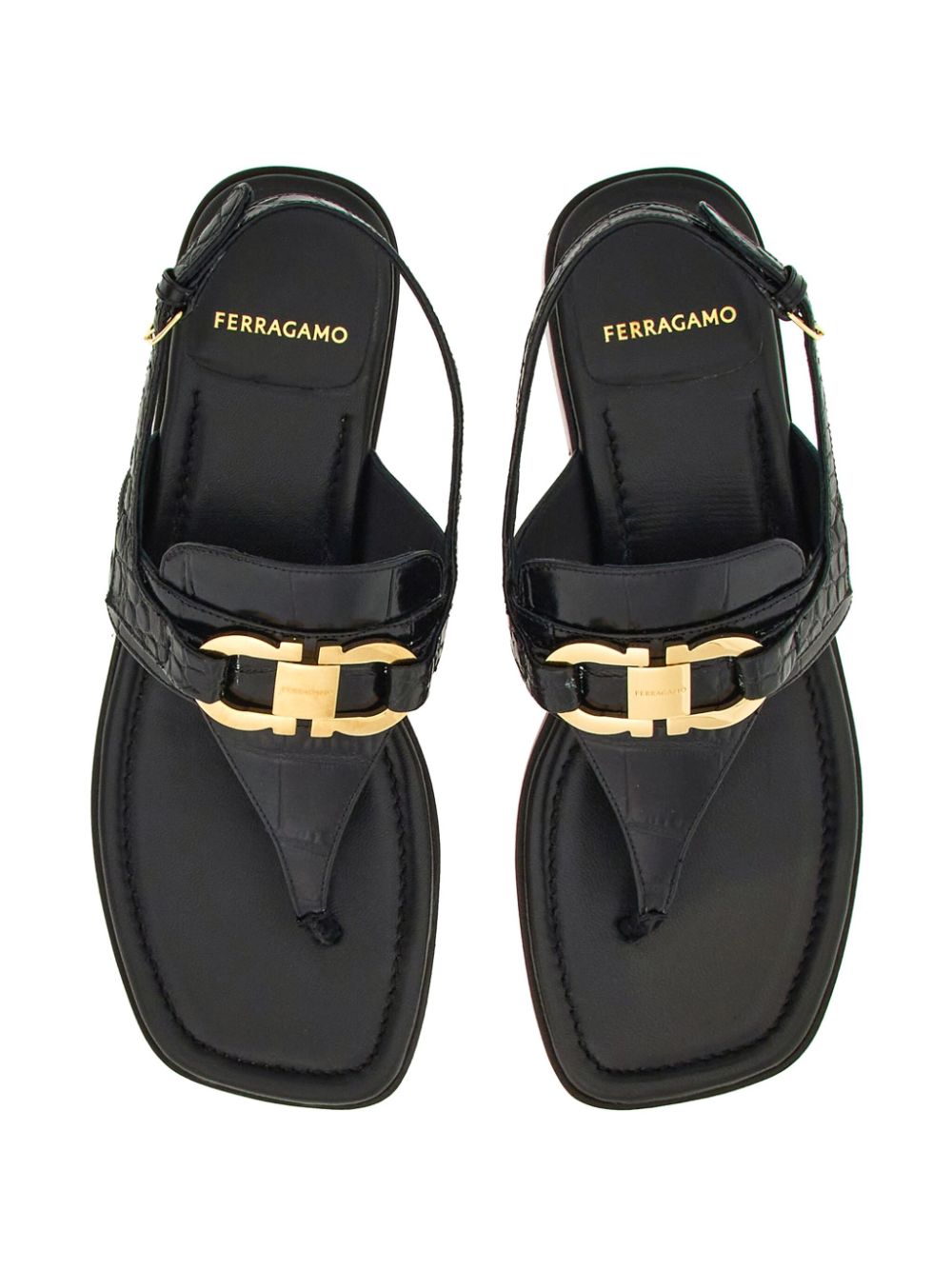 Ferragamo Gancini-buckle Leather Sandals