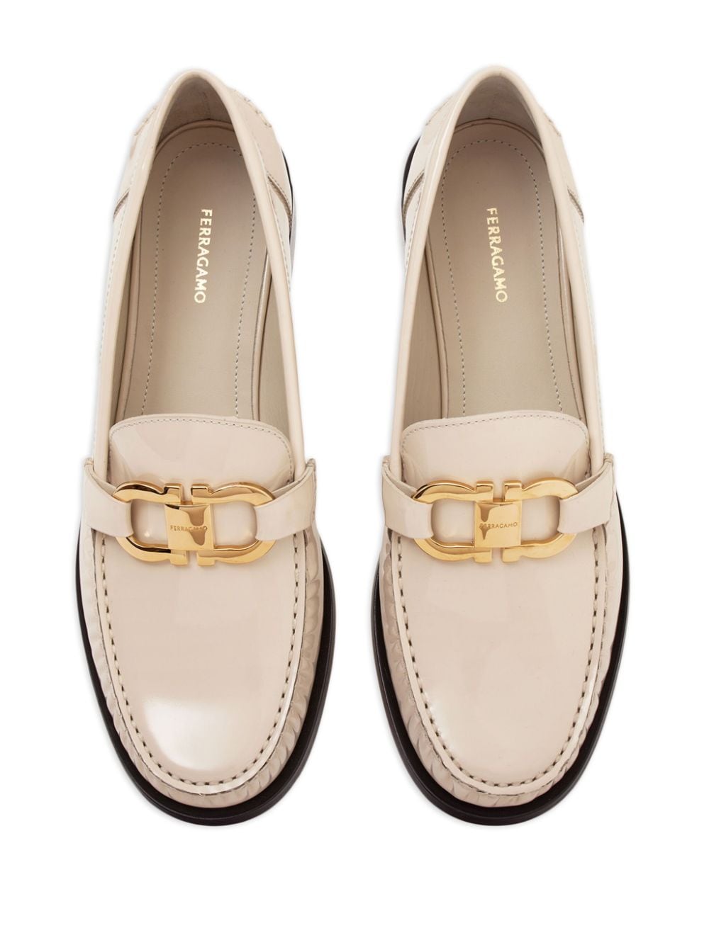 Ferragamo Gancini leather loafers