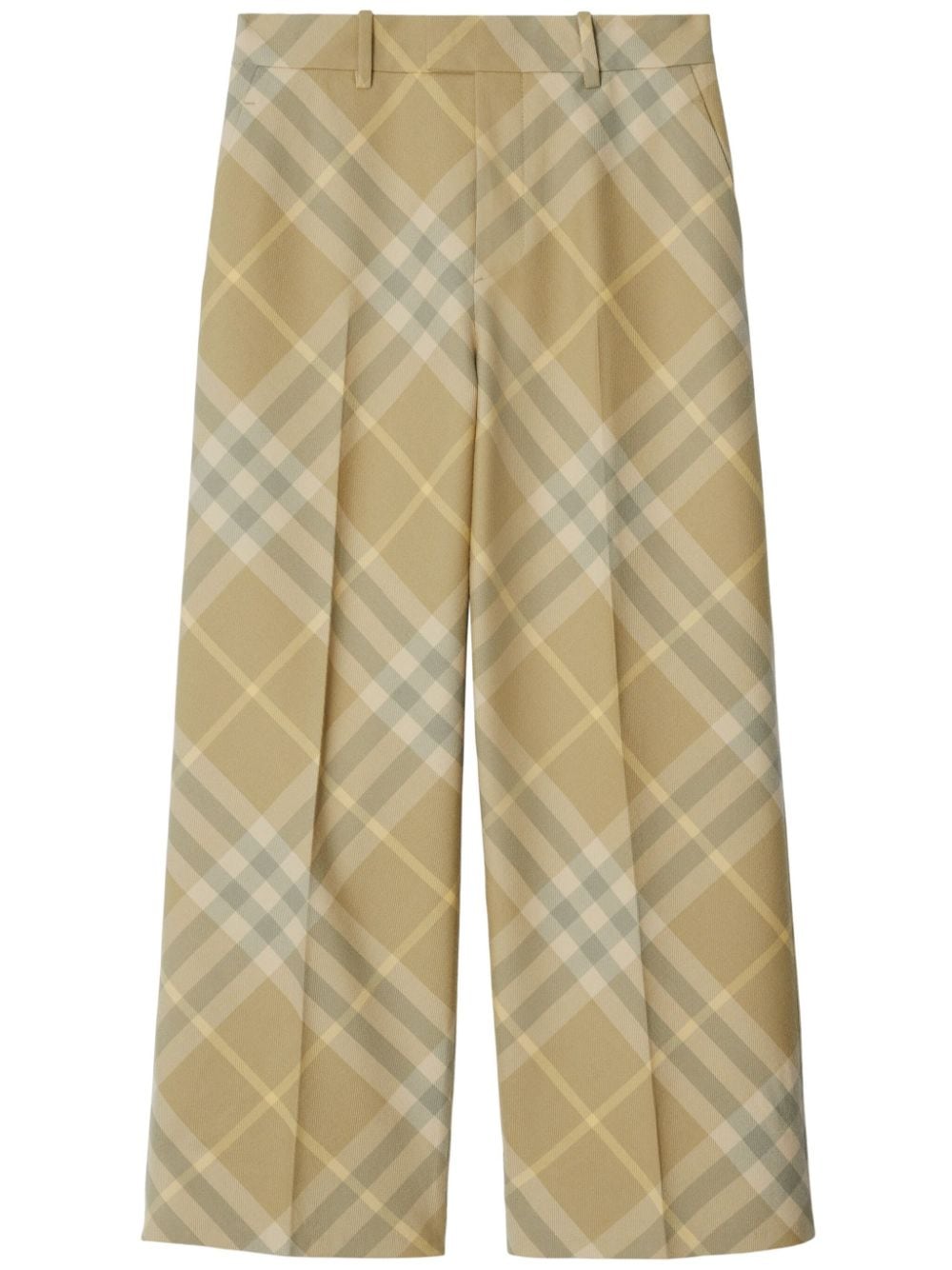 Burberry check-print tailored wool trousers