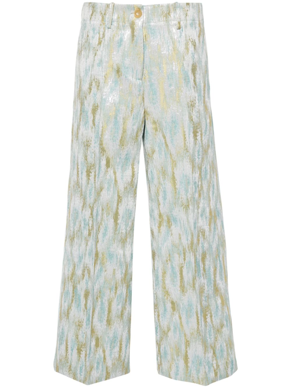 Erika Cavallini Semi-Couture Printed cropped trousers