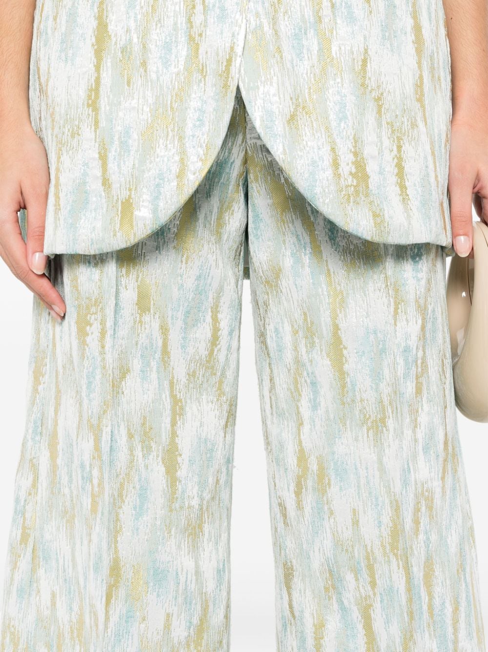 Erika Cavallini Semi-Couture Printed cropped trousers