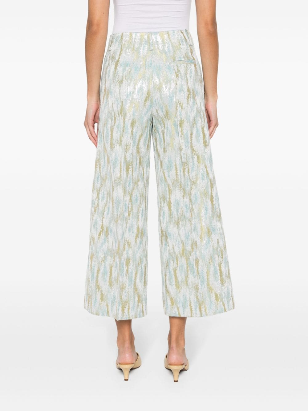 Erika Cavallini Semi-Couture Printed cropped trousers