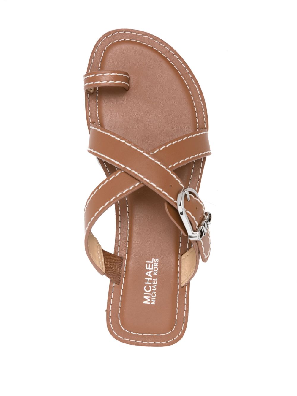 MMK Michael Michael Kors Ashton leather flat sandals.