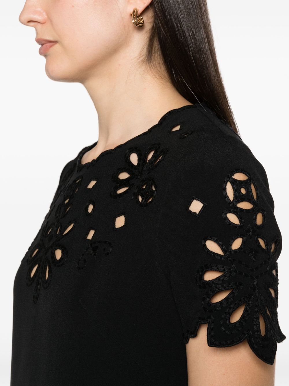 Ermanno Scervino Embroidered cotton short dress